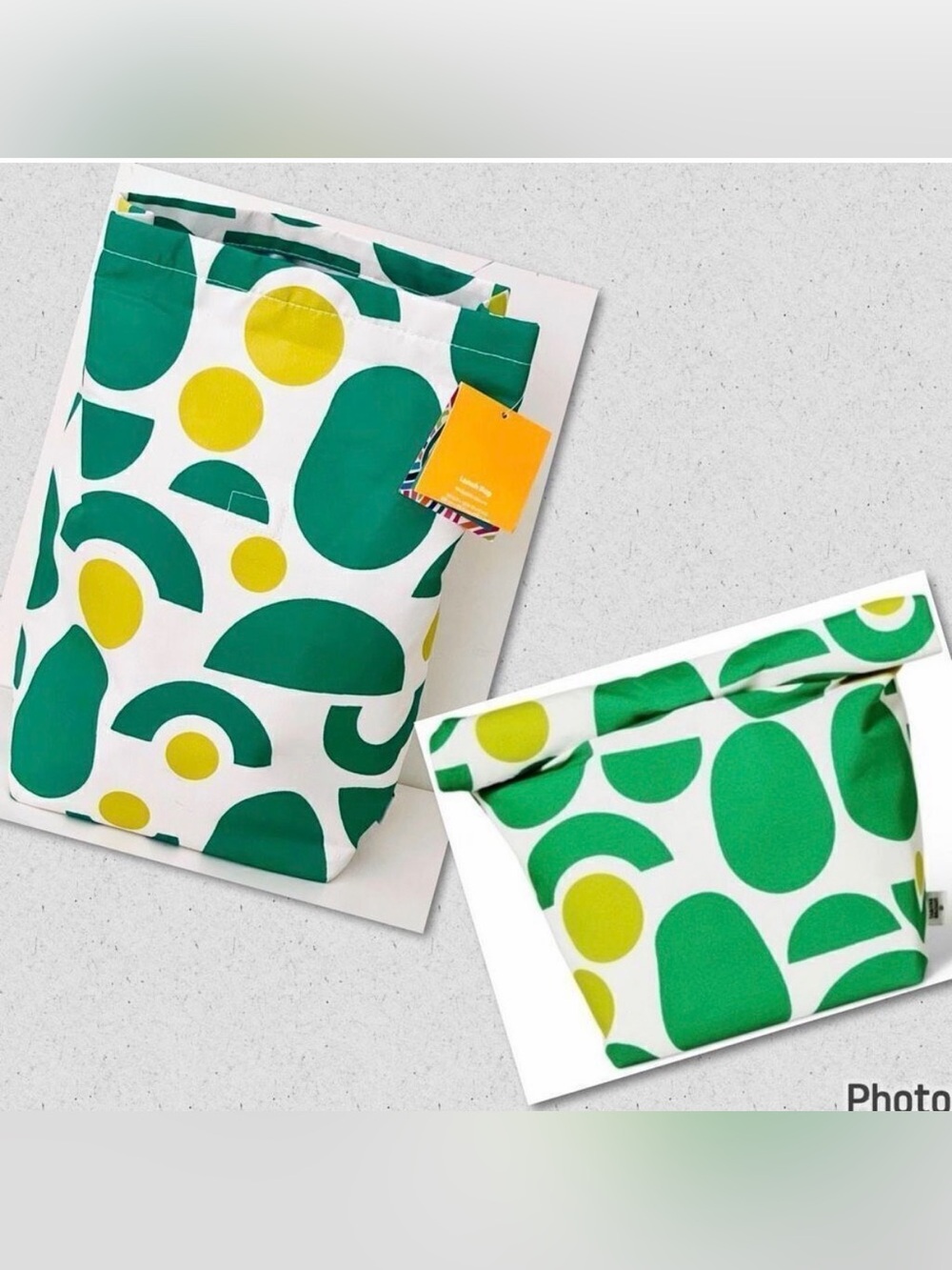 NWT Tabitha Brown White & Green Avocado magnetic Closure Insulated Lunch Bag